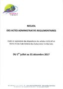 Recueil des actes administratifs 2e semestre 2017